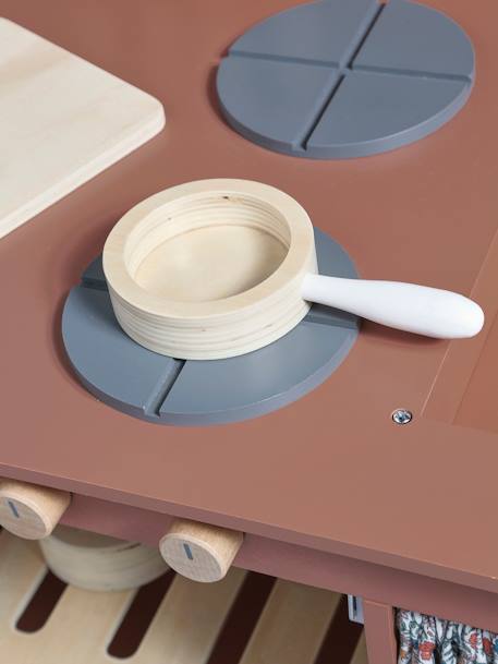 Cuisine en bois FSC® équipée avec rideau framboise+multicolore 7 - vertbaudet enfant 