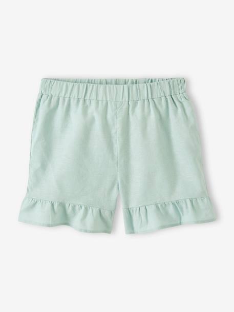 Short à volants fille vert d'eau 1 - vertbaudet enfant 