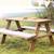 ROBA Table Pique-Nique Enfants Outdoor + en Bois Massif - avec Coussin d'Assise - Table d'Extérieur 4 Places - Lasure Teck MARRON 2 - vertbaudet enfant 