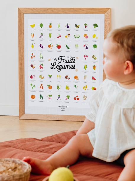 Affiche Mes premiers fruits et légumes LES PETITES DATES blanc 2 - vertbaudet enfant 