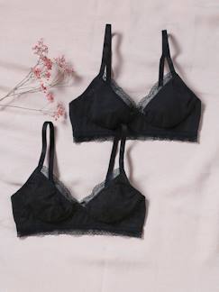 Vêtements de grossesse-Lot 2 soutiens-gorge de grossesse coton biologique et dentelle