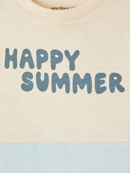 Tee-shirt colorblock bébé 'Happy summer' bleu ciel 2 - vertbaudet enfant 