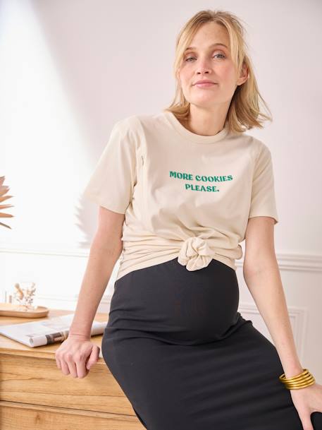 T-shirt grossesse et allaitement à message coton biologique écru 4 - vertbaudet enfant 