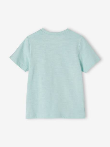 T-shirt garçon personnalisable manches courtes aubergine+blanc+BLEU+rouge+sauge+turquoise 38 - vertbaudet enfant 