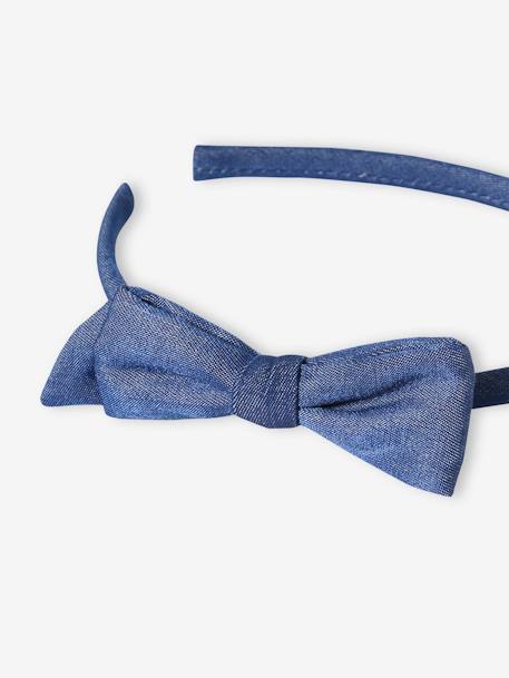 Serre-tête avec noeud en tissu bleu imprimé 3 - vertbaudet enfant 