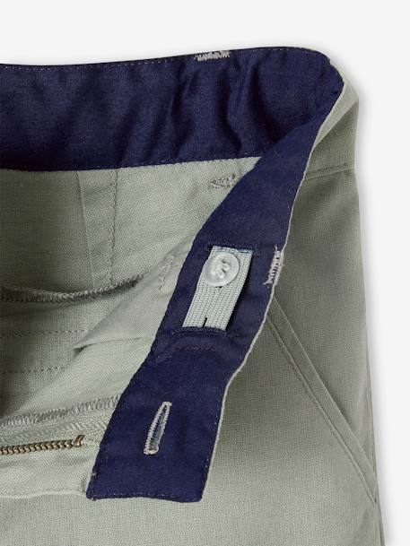Bermuda garçon cérémonie en coton/lin beige+beige clair+bleu+marine foncé+vert sauge 30 - vertbaudet enfant 