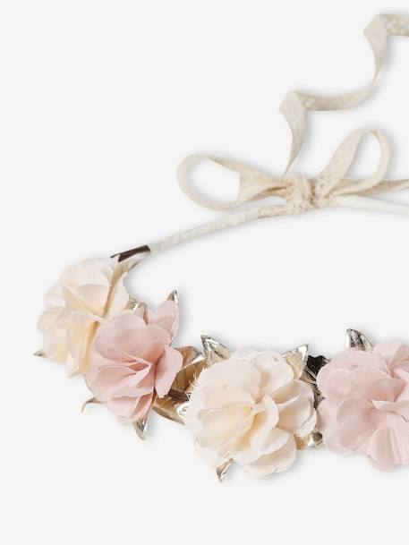 Couronne de fleurs nude et dorée fille écru 4 - vertbaudet enfant 