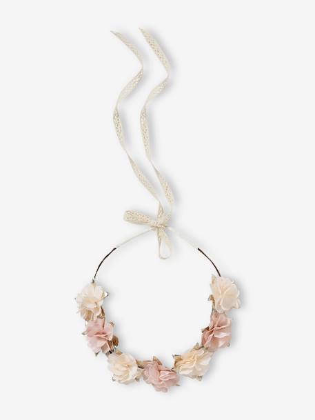 Couronne de fleurs nude et dorée fille écru 2 - vertbaudet enfant 