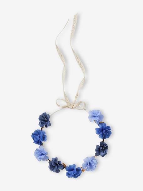 Couronne de fleurs nude et dorée fille bleu 3 - vertbaudet enfant 