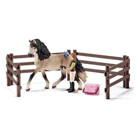 Kit de soin pour chevaux andaloux, coffret schleich avec 9 éléments dont 1 cheval schleich inclus, coffret figurines pour enfants MARRON 2 - vertbaudet enfant 