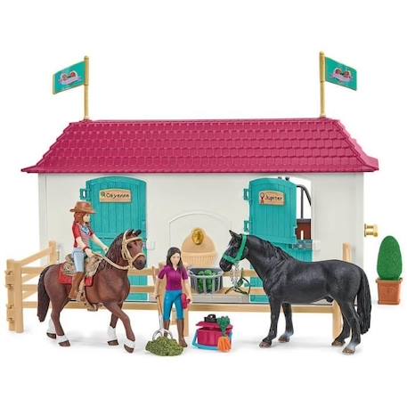 Grand Centre Équestre de Lakeside pour chevaux schleich, Coffret figurines schleich avec 192 éléments inclus dont 2 chevaux, Écurie BLANC 5 - vertbaudet enfant 
