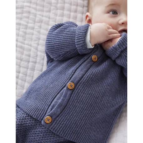 Cardigan en tricot boutonné BLANC+BLEU+ROSE 5 - vertbaudet enfant 