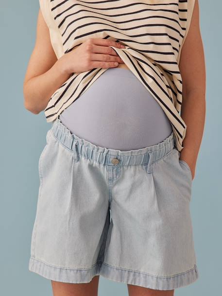Short grossesse en jean effet paperbag denim bleached 4 - vertbaudet enfant 