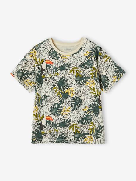 Tee-shirt motifs graphiques vacances garçon blanc imprimé+bleu ardoise+vert imprimé 8 - vertbaudet enfant 