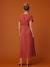 Robe longue grossesse effet cache-coeur en gaze de coton argile+beige+marine+terracotta 22 - vertbaudet enfant 