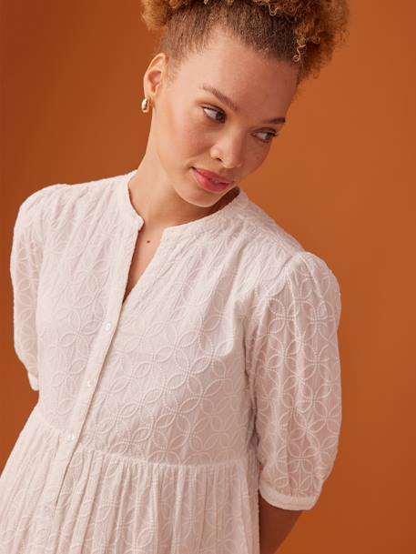 Robe grossesse boutonnée en broderie anglaise écru 5 - vertbaudet enfant 