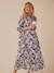 Robe longue grossesse esprit bohème boutonnée bleu roi+grenadine+noir 4 - vertbaudet enfant 