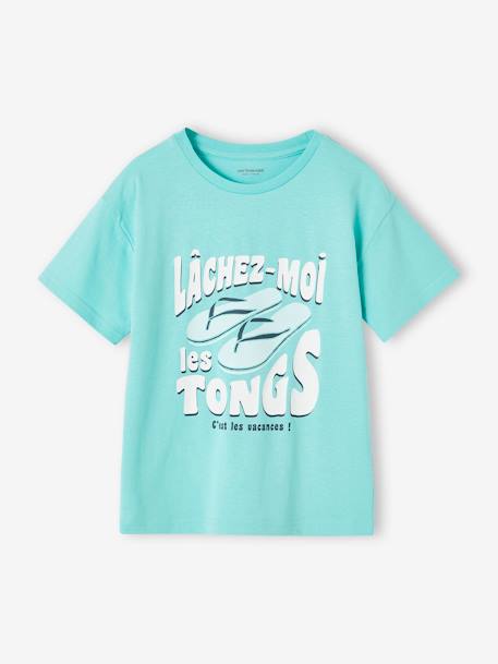 Tee-shirt motif vacances gaçon encre+mandarine+turquoise 8 - vertbaudet enfant 