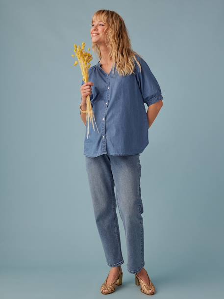 Blouse grossesse en denim léger manches courtes double stone 5 - vertbaudet enfant 