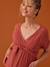 Robe longue grossesse effet cache-coeur en gaze de coton argile+beige+marine+terracotta 23 - vertbaudet enfant 