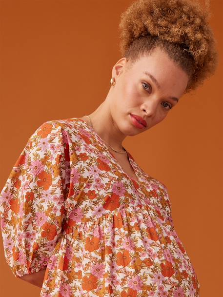 Robe longue grossesse esprit bohème écru+vert 4 - vertbaudet enfant 