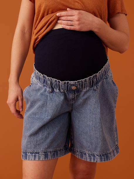 Short grossesse en jean effet paperbag ENVIE DE FRAISE denim bleached+stone 9 - vertbaudet enfant 