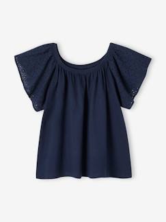 -Tee-shirt manches en broderies anglaises fille