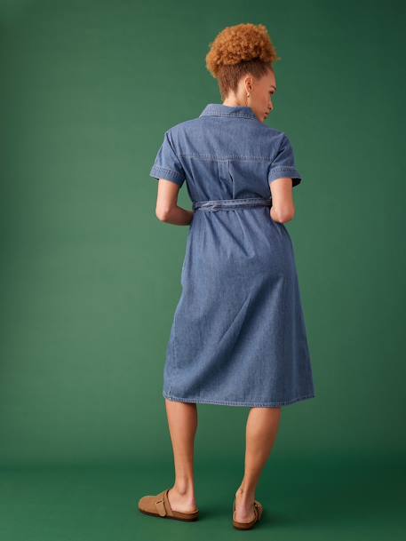 Robe grossesse esprit saharienne en denim stone 3 - vertbaudet enfant 
