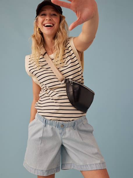 Short grossesse en jean effet paperbag denim bleached 2 - vertbaudet enfant 