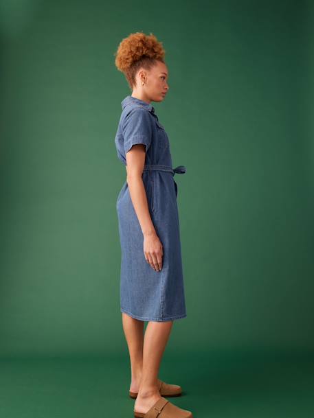 Robe grossesse esprit saharienne en denim stone 6 - vertbaudet enfant 