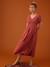 Robe longue grossesse effet cache-coeur en gaze de coton argile+beige+marine+terracotta 20 - vertbaudet enfant 