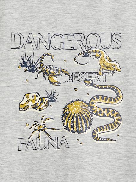 Tee-shirt Basics motifs animaliers garçon gris chiné 4 - vertbaudet enfant 