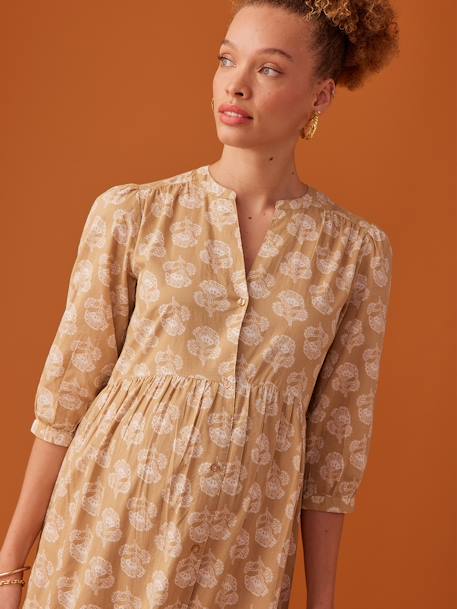 Robe longue boutonnée esprit bohème jaune 5 - vertbaudet enfant 