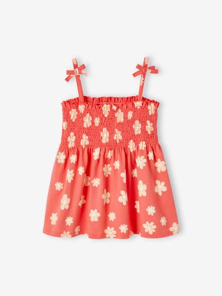 Débardeur à smocks imprimé fille rose nude+rose pâle+rouge+vert 7 - vertbaudet enfant 