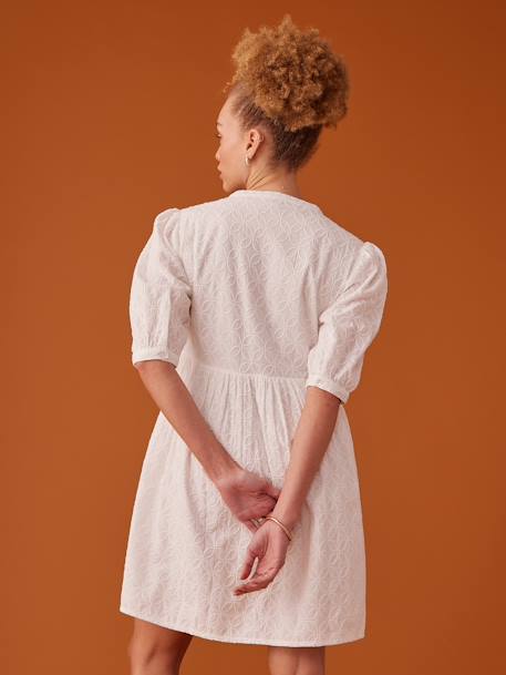 Robe grossesse boutonnée en broderie anglaise écru 4 - vertbaudet enfant 