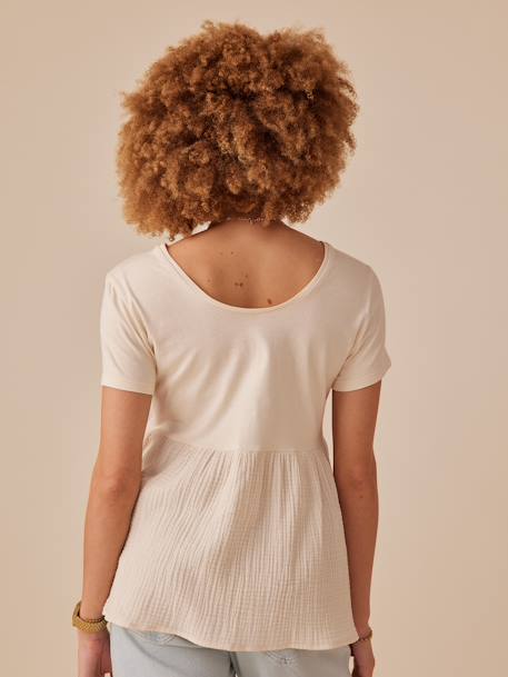 Tee-shirt grossesse bi- matière sable 5 - vertbaudet enfant 