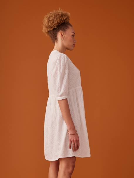 Robe grossesse boutonnée en broderie anglaise écru 7 - vertbaudet enfant 