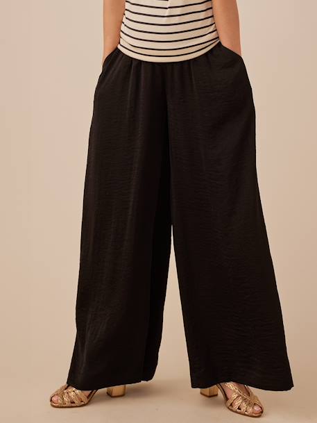 Pantalon de grossesse fluide style palazzo noir+sable 3 - vertbaudet enfant 