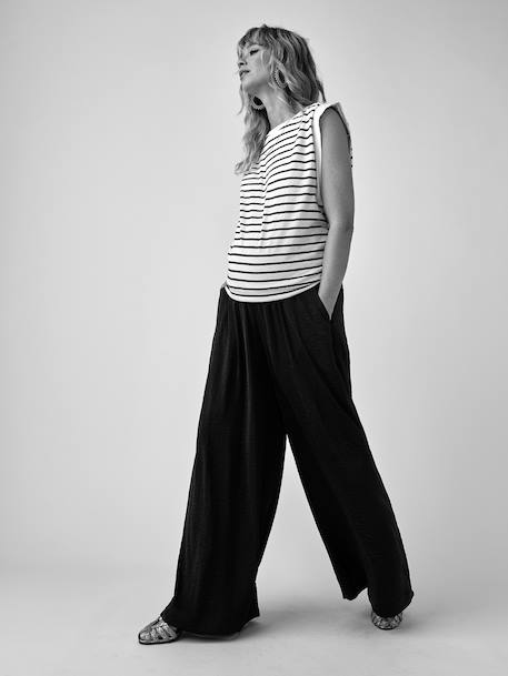 Pantalon de grossesse fluide style palazzo noir+sable 4 - vertbaudet enfant 