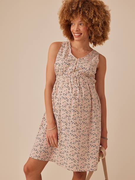 Robe de grossesse motifs fleurs irisés sable 5 - vertbaudet enfant 