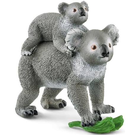 Figurine Maman et Bébé Koala, pour enfants dès 3 ans,  13,6 x 5,8 x 19,2 cm -Schleich 42566 WILD LIFE GRIS 1 - vertbaudet enfant 