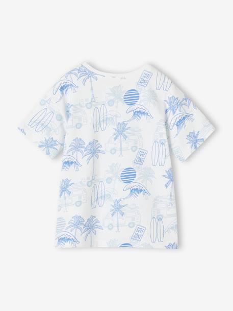 Tee-shirt motifs graphiques vacances garçon blanc imprimé+bleu ardoise+vert imprimé 3 - vertbaudet enfant 