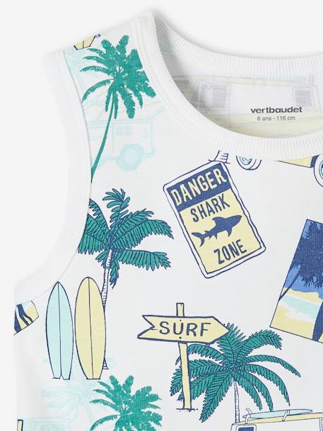 Débardeur motifs surf garçon blanc imprimé+vert 4 - vertbaudet enfant 