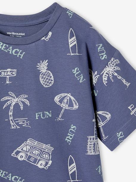Tee-shirt motifs graphiques vacances garçon blanc imprimé+bleu ardoise+vert imprimé 7 - vertbaudet enfant 