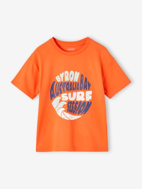 Tee-shirt motif vacances gaçon encre+mandarine+turquoise 5 - vertbaudet enfant 