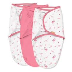 Linge de maison et décoration-INGENUITY Original Swaddle, couverture, sac de couchage, 0-3 mois, sécurité et chaleur pour bébé, flamingo fiesta rose, lot de 3