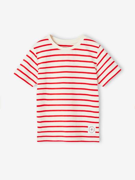 T-shirt garçon rayé manches courtes bleu azur+dark bleu indigo rayé+rayé jaune+rayé rouge+sauge rayé 15 - vertbaudet enfant 