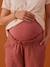 Pantalon grossesse en gaze de coton style paperbag ENVIE DE FRAISE sable+vieux rose 10 - vertbaudet enfant 