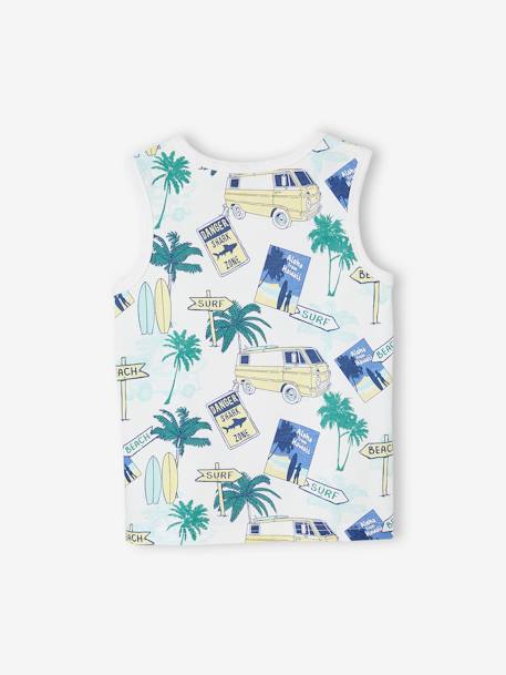 Débardeur motifs surf garçon blanc imprimé+vert 3 - vertbaudet enfant 