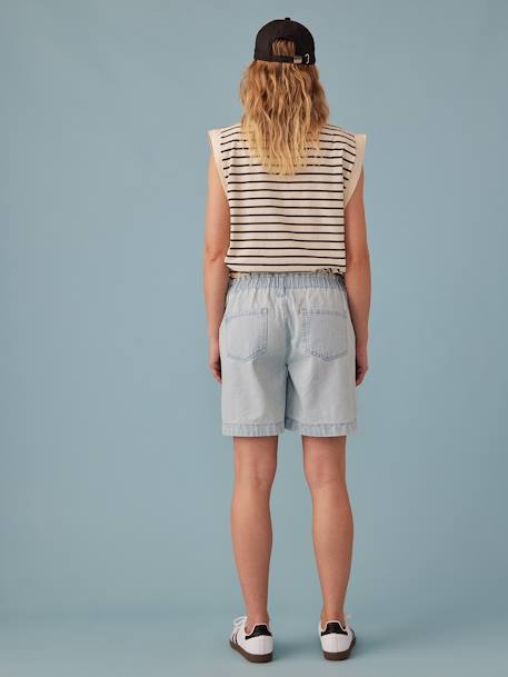 Short grossesse en jean effet paperbag denim bleached 3 - vertbaudet enfant 